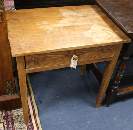 A Spanish pine side table W.66cm